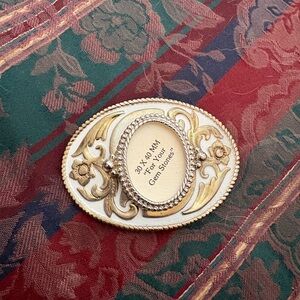 Elegant Gold and Cream Belt buckle MADE IN USA